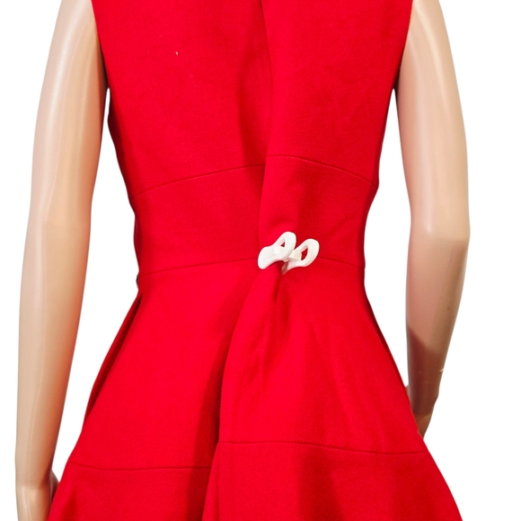 Sirina Red Wool Midi Dress – Lined with Pockets Sz XL - Picture 9 of 16